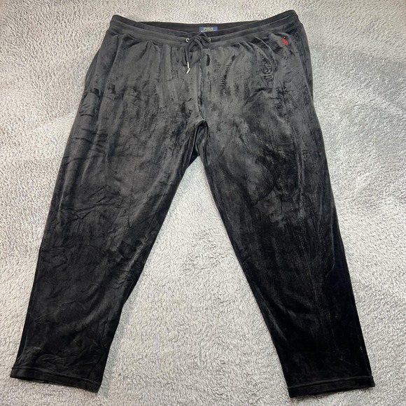 Polo Ralph Lauren Other - Polo Ralph Lauren Pajama Pants Mens 4XL Black Velour Sleepwear Drawstring